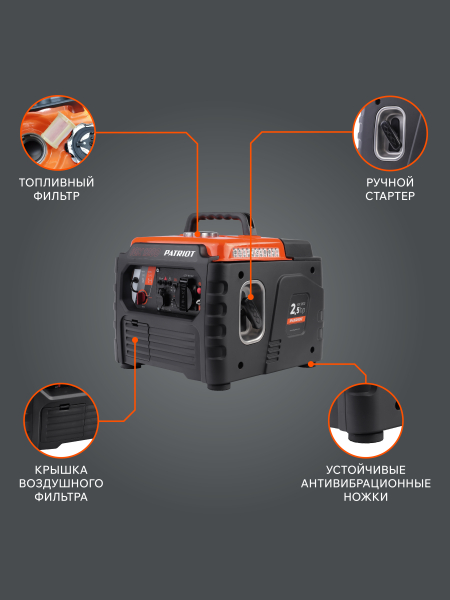 Бензиновый инверторный генератор PATRIOT iGX 1200 бесшумный фото