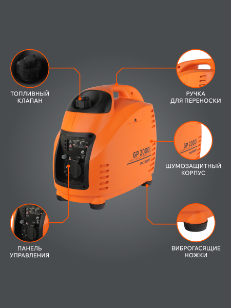 Бензиновый инверторный генератор PATRIOT GP 2000 i бесшумный фото